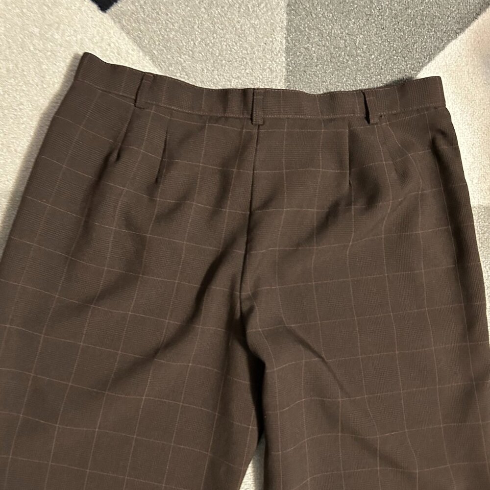 White Stag Brown Plaid Straight Leg Trousers Women's Size 10 PETITE - Picture 7 of 9